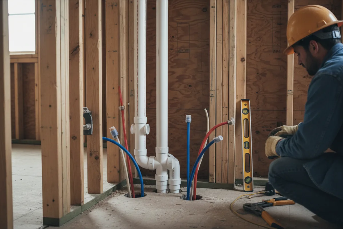 Drain and supply rough-in during Garbage Disposal Repair in Goodyear