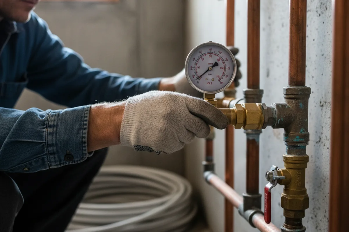 Pressure testing a repaired line during Water Line Repair in Goodyear